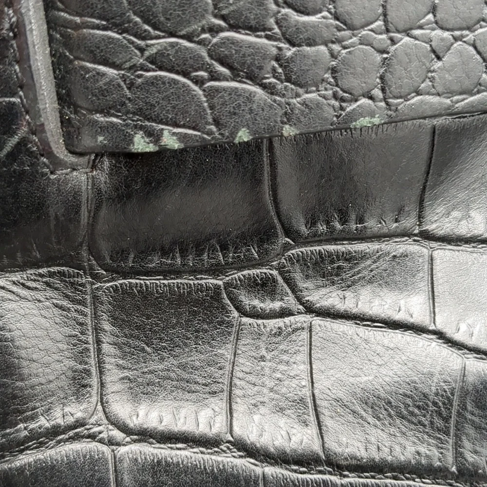Antonio Melani Black Crocodile-Embossed tote